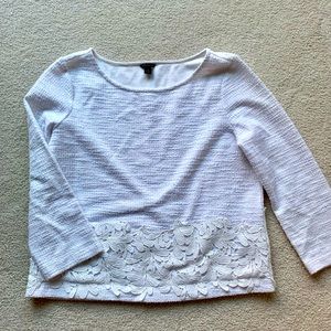 Ann Taylor medium blouse with lace detail